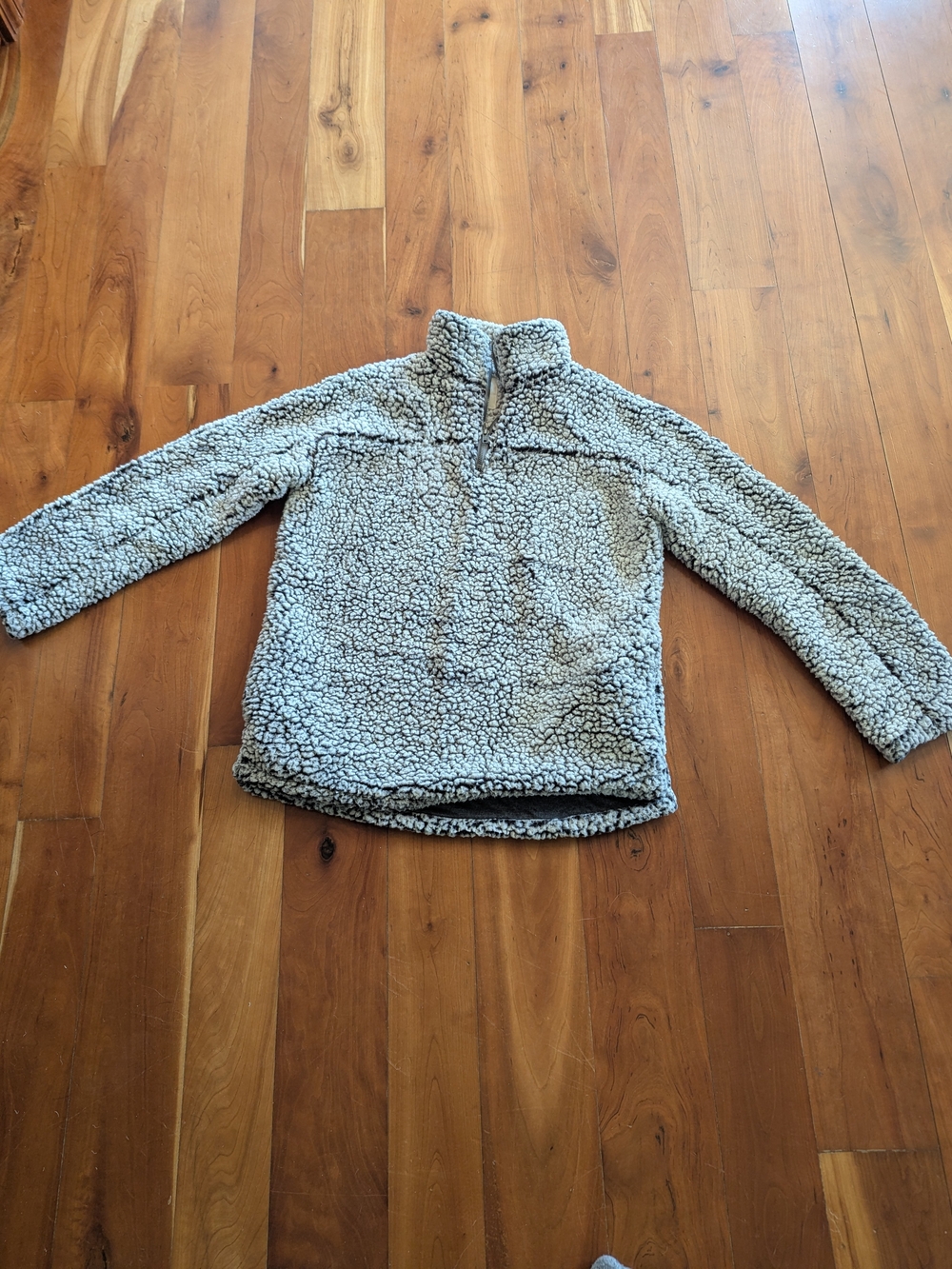 Thread & Supply Light Gray Sherpa Half-Zip Pullover